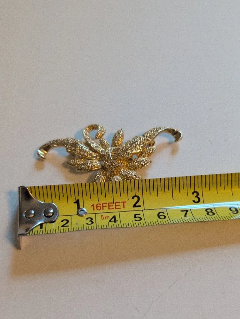 Napier Vintage Gold-Tone Crystal Brooch - Elegant Floral Design